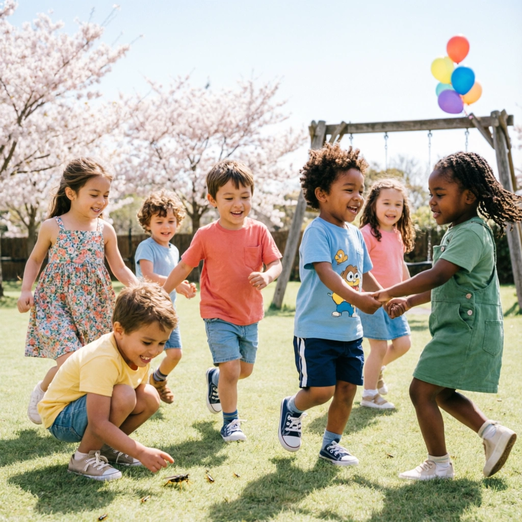 Happy kids playing in cute kids outfits for play and outings at Seattle Kids Fashion Store, 400 9th Ave N, Seattle, WA 98109
